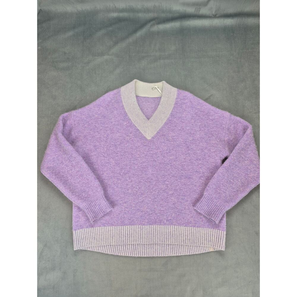 Lululemon Alpaca Blend Cozy Oversized V-Neck Heather Lavender Purple Sweater S